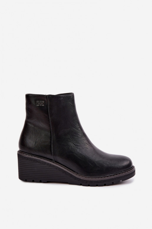 réchauffer Bottes avec une plateforme Au Château couleur noire Larisae