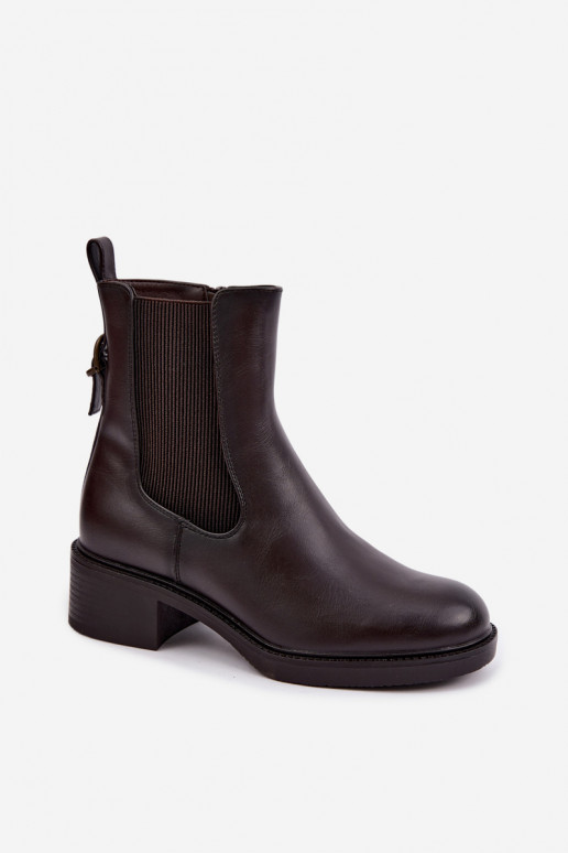 Damenstiefel sich Zuarm laufen Auf niedrigem Absatz Sergio Leone BT-04 CzekoladoZue