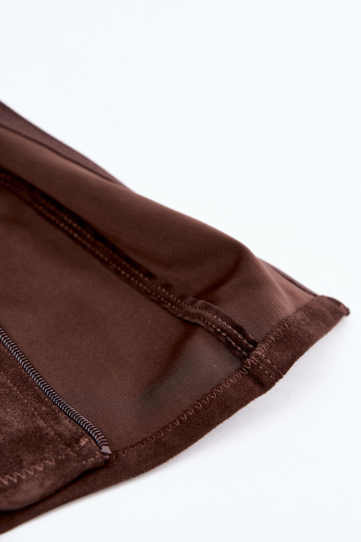 Klassieke knieboots van faux suede Sergio Leone KZ205 chocolade