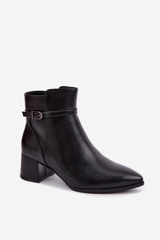 Bottes pour femmes avec des talons réchauffer avec boucles Sergio Leone BT-33 couleur noire