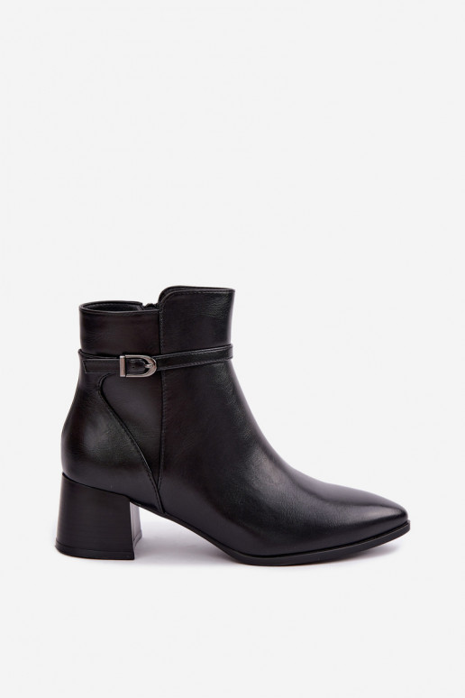 Bottes pour femmes avec des talons réchauffer avec boucles Sergio Leone BT-33 couleur noire