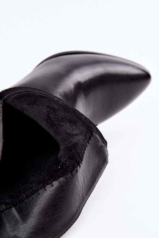 Bottes pour femmes avec des talons réchauffer avec boucles Sergio Leone BT-33 couleur noire