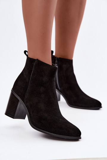Peau en daim Bottes avec chauffage à l intérieur Sergio Leone BT-49-S couleur noire 2