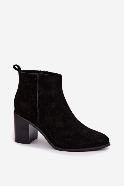 Peau en daim Bottes avec chauffage à l intérieur Sergio Leone BT-49-S couleur noire