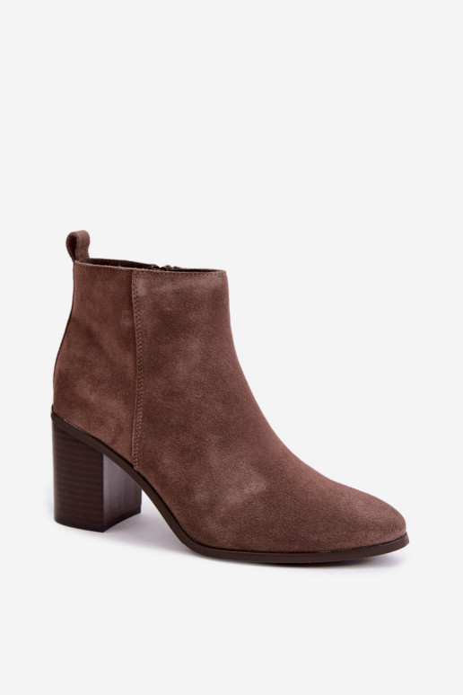 Peau en daim Bottes avec chauffage à l intérieur Sergio Leone BT-49-S couleur argile