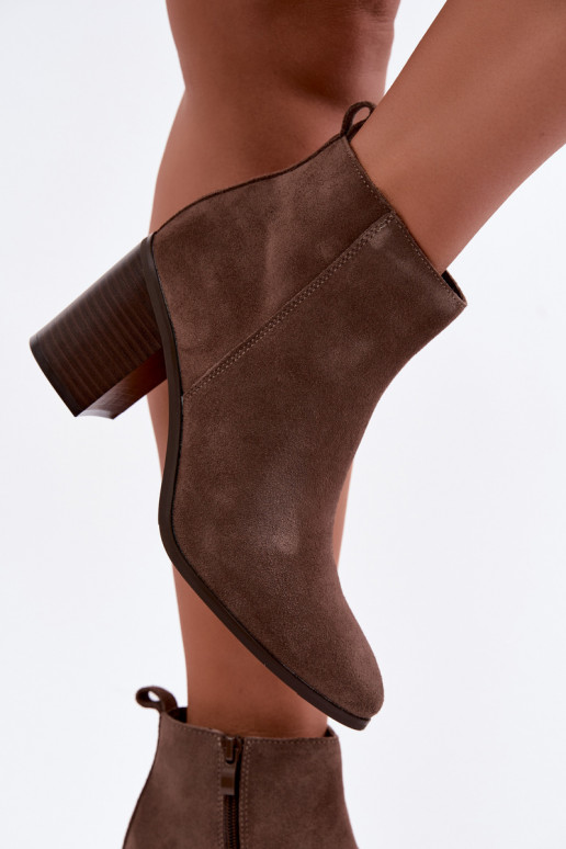 Peau en daim Bottes avec chauffage à l intérieur Sergio Leone BT-49-S couleur argile