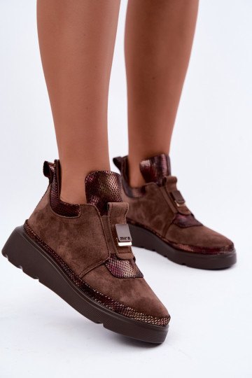 Bottes en daim brunes avec plateforme T.Sokolski KEN-J26-419 2