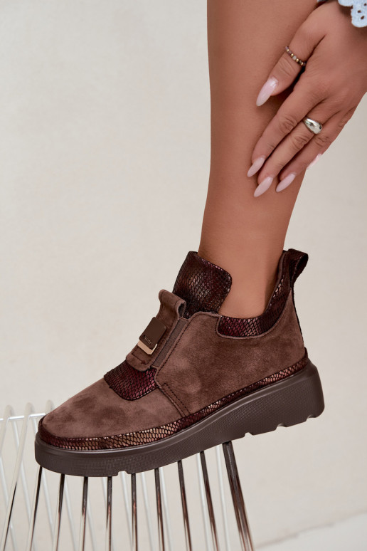 Bottes en daim brunes avec plateforme T.Sokolski KEN-J26-419
