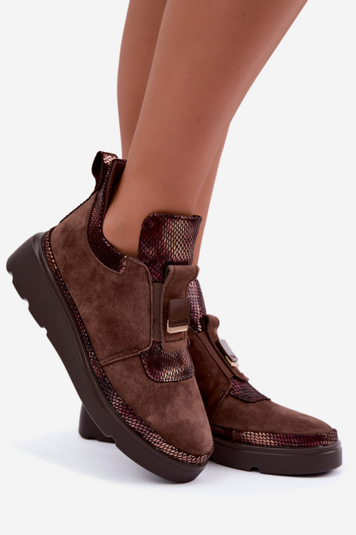Braune Wildleder-Stiefel mit Plateau T.Sokolski KEN-J26-419