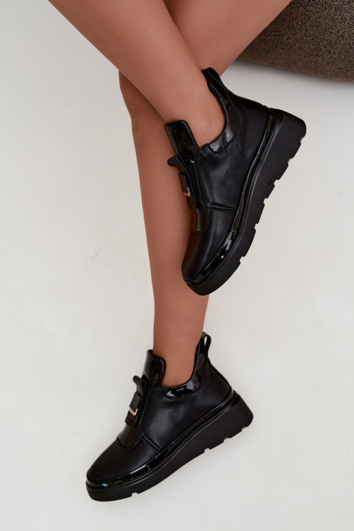 Bottes en cuir noires avec plateforme T.Sokolski KEN-J26-419