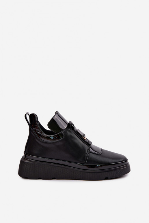 Bottes en cuir noires avec plateforme T.Sokolski KEN-J26-419