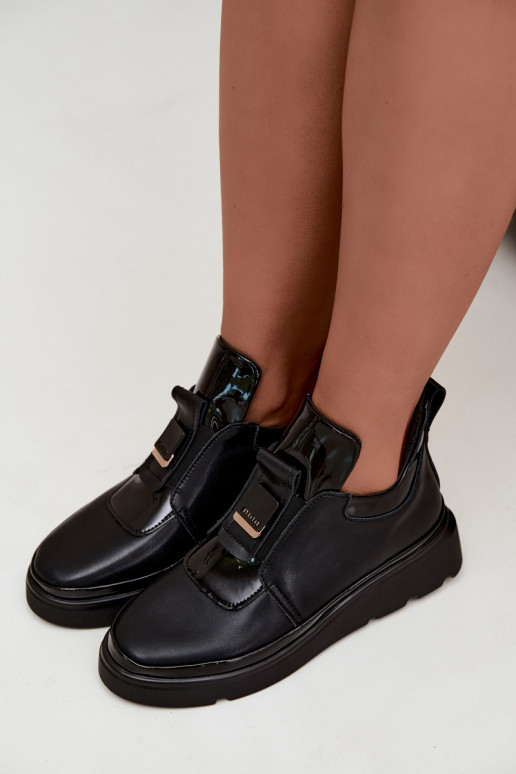 Bottes en cuir noires avec plateforme T.Sokolski KEN-J26-419