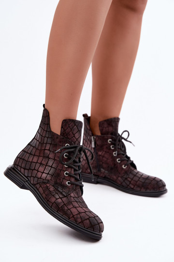 Peau Bottes pour femmes réchauffer avec des talons larges Artiker 55C1327 Bourgogne 2