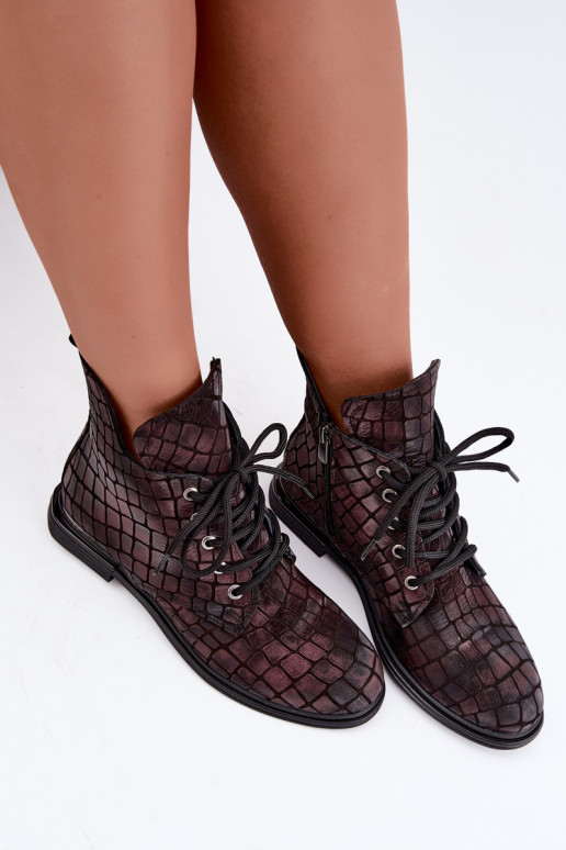 Peau Bottes pour femmes réchauffer avec des talons larges Artiker 55C1327 Bourgogne