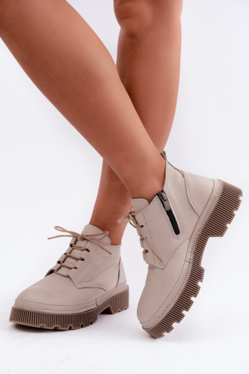 Peau Bottes pour femmes avec une plateforme réchauffer Artiker 57C2033 couleur grise