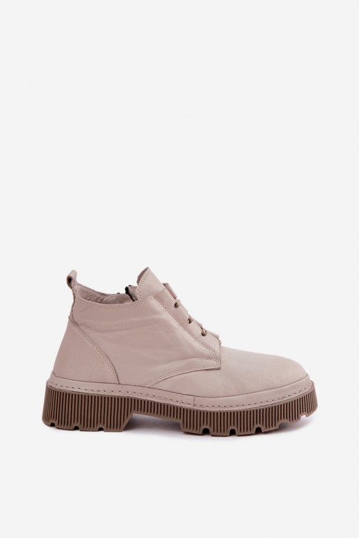 Peau Bottes pour femmes avec une plateforme réchauffer Artiker 57C2033 couleur grise