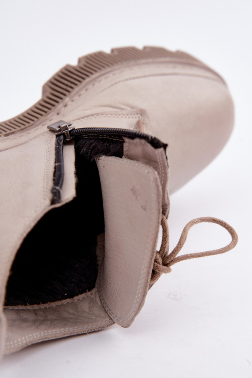 Peau Bottes pour femmes avec une plateforme réchauffer Artiker 57C2033 couleur grise