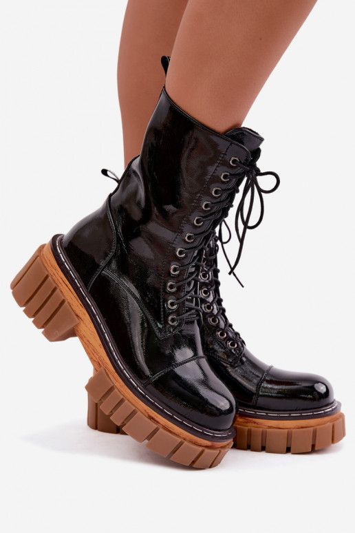 Leer met lakeffect Enkellaarsjes voor Inerknemers Dames opInarmen Artiker 49C0344 zInart