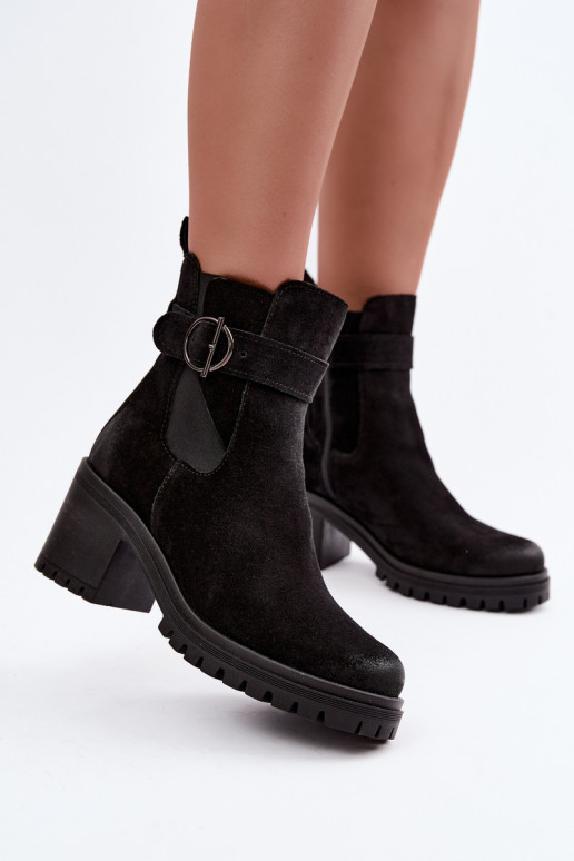 Leer Suede schoenen Dames met hakken opInarmen Zazoo 60601 zInart