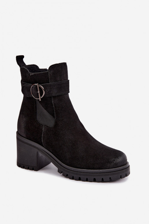 Leer Suede schoenen Dames met hakken opInarmen Zazoo 60601 zInart