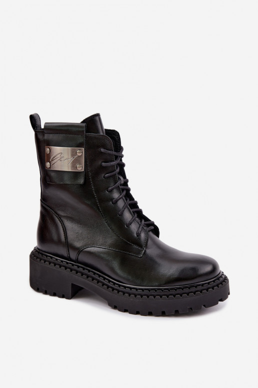 Peau Bottes réchauffer Féminin Avec des décorations Detalem Zazoo 60574 couleur noire