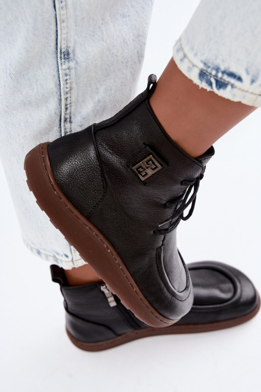 Dames warme Barefoot schoenen Zazoo 3077 in zwarte kleur