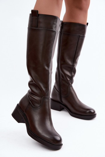 bottes Sur un talon bas réchauffer Sergio Leone KZ-22 CzekoladoÀe
