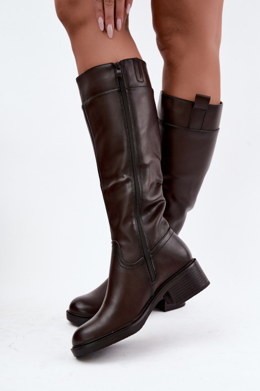 bottes Sur un talon bas réchauffer Sergio Leone KZ-22 CzekoladoÀe