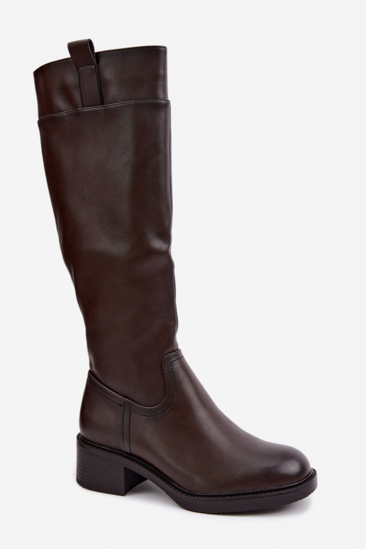 bottes Sur un talon bas réchauffer Sergio Leone KZ-22 CzekoladoÀe