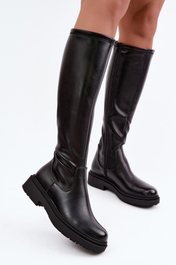 réchauffer bottes pour femmes avec des talons larges Sergio Leone KZ-02 couleur noire