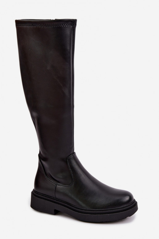 réchauffer bottes pour femmes avec des talons larges Sergio Leone KZ-02 couleur noire