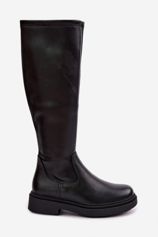 réchauffer bottes pour femmes avec des talons larges Sergio Leone KZ-02 couleur noire