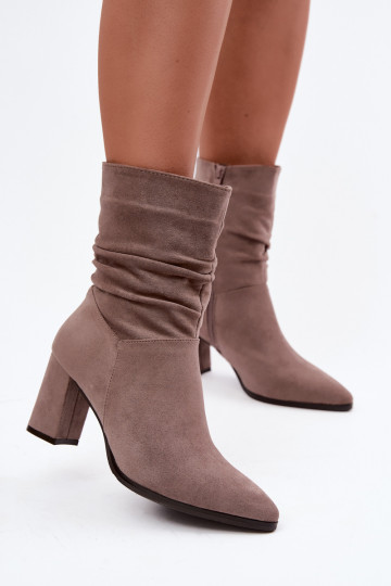 réchauffer Bottes pour femmes Avec un haut frisé couleur argile Dalessia 2