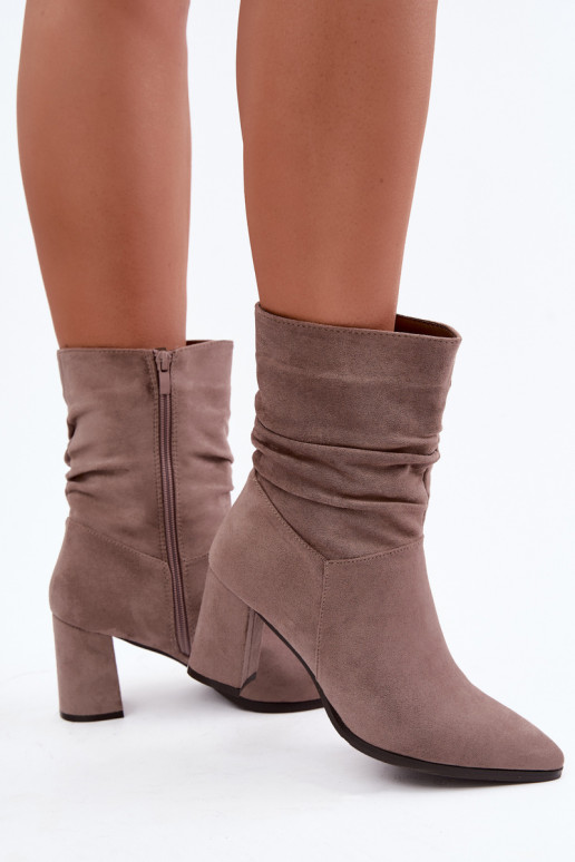 réchauffer Bottes pour femmes Avec un haut frisé couleur argile Dalessia