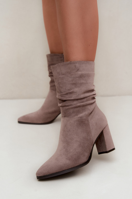 réchauffer Bottes pour femmes Avec un haut frisé couleur argile Dalessia