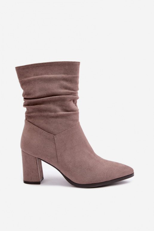 Bottines pour femmes chaudes avec dessus frisé Dalessia en couleur argile