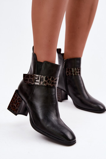 Peau Bottes avec chauffage à l intérieurDekoracyjnym Bandesem Artiker 57C0008 couleur noire 2