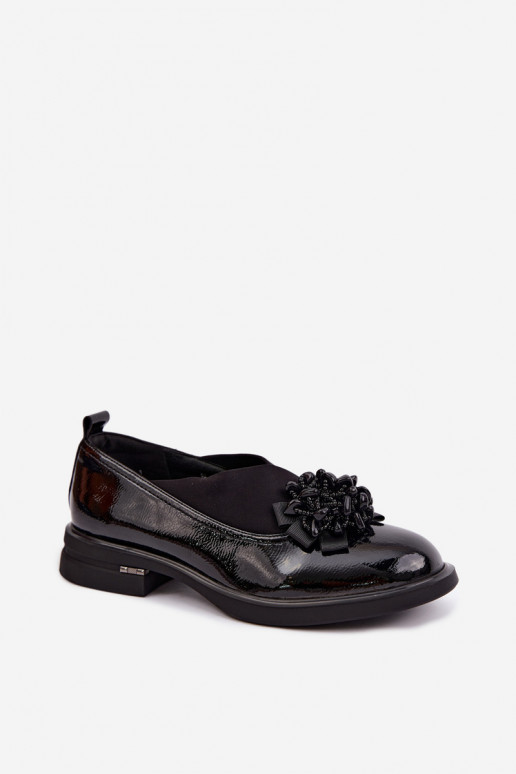 Haut Schuhe Feminin mit Ornamenten T.Sokolski S2 J26-271 mit Lackeffekt schZuarze Farbe