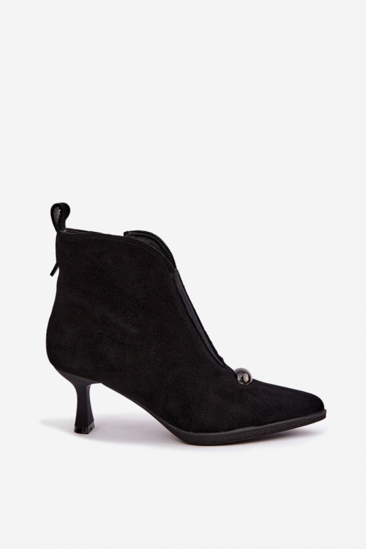 Chaussures pour femmes en faux daim avec talons T.Sokolski S2 Z26-281 en couleur noire