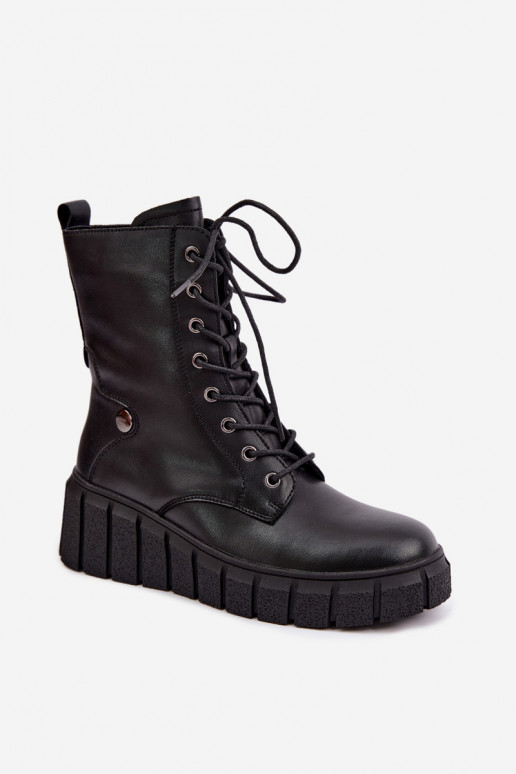 Leer Laarzen met platform opInarmen T.Sokolski AN Z26-160 zInart