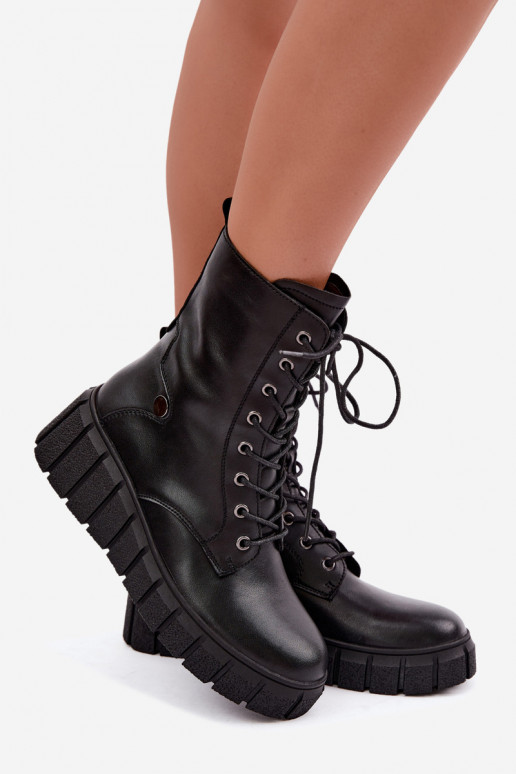Bottines pour femmes chaudes à plateforme T.Sokolski AN Z26-160 en couleur noire