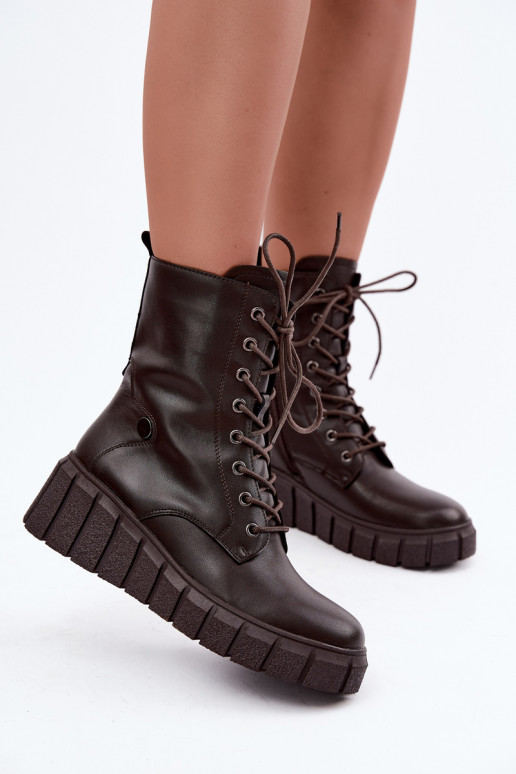 Peau Bottes avec une plateforme réchauffer T.Sokolski AN Z26-160 CzekoladoÀe