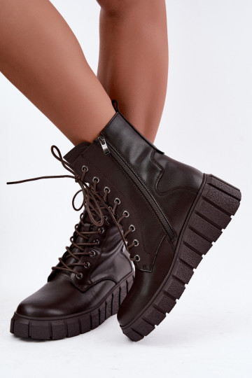 Peau Bottes avec une plateforme réchauffer T.Sokolski AN Z26-160 CzekoladoÀe 2