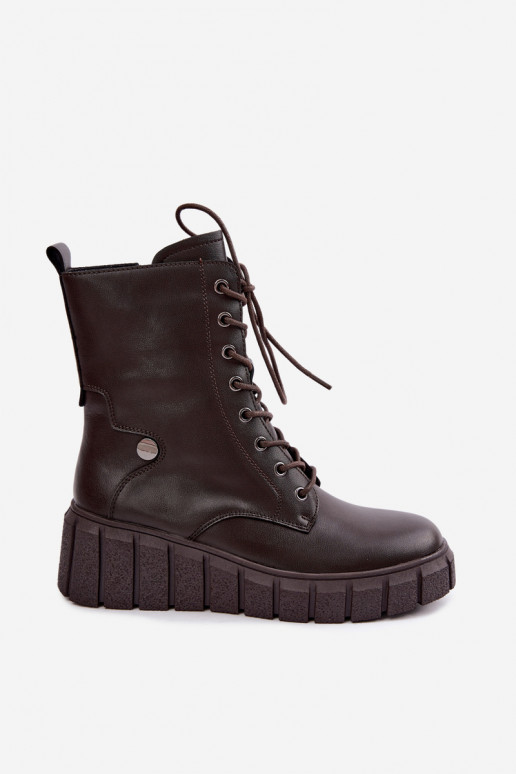 Peau Bottes avec une plateforme réchauffer T.Sokolski AN Z26-160 CzekoladoÀe
