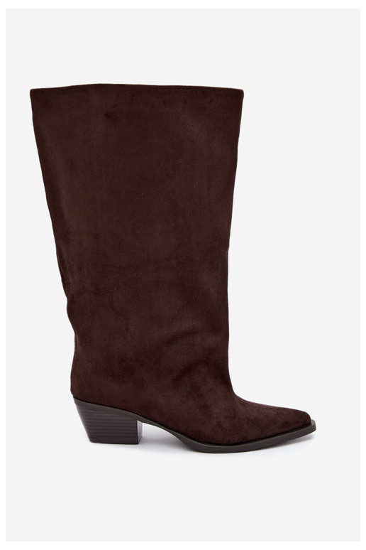 Bottines à talons en suède synthétique marron Casella
