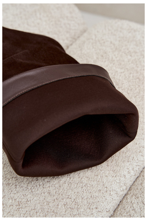 Stiefeletten mit Absatz aus braunem Kunstveloursleder Casella