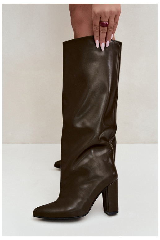 Bottines kaki à talons Emeline