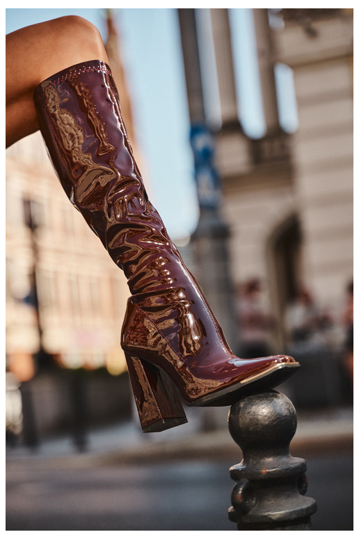 Bottes à talons bordeaux hautes Mlokva