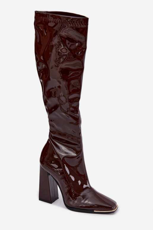 Bottes à talons bordeaux hautes Mlokva