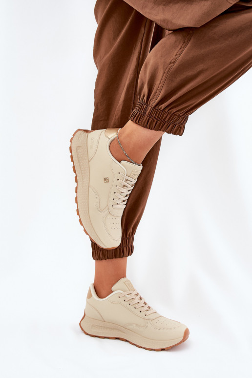 Dames sportieve schoenen Big Star RR274630 HI-POLY SYSTEM zandkleur